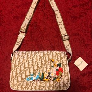Christian Dior purse with logos and embroidery